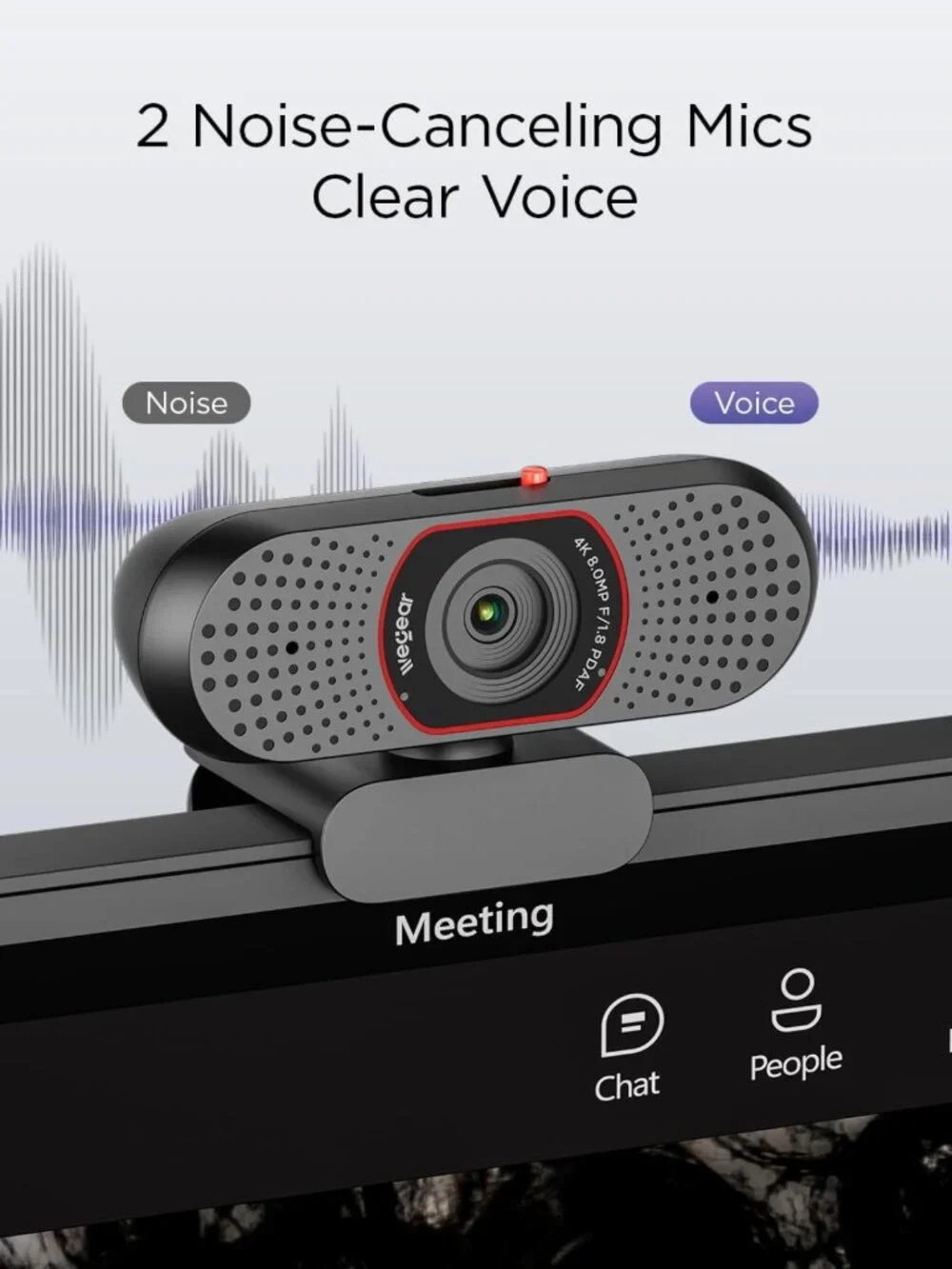 4K USB Webcam for PC - 30FPS/60FPS, Autofocus, Dual Mics, Privacy Cover